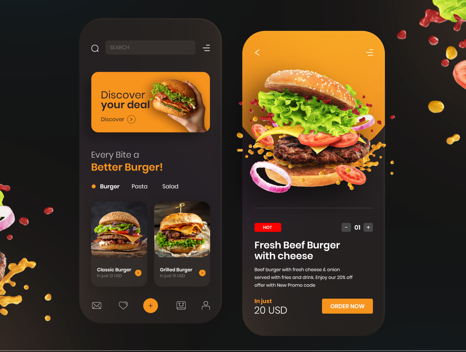 Burger Restaurant Web UI Design by Web Designs Prime on Dribbble