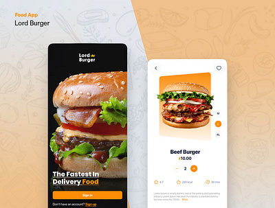 Food App | Lord Burger 3d animation branding graphic design logo motion graphics ui