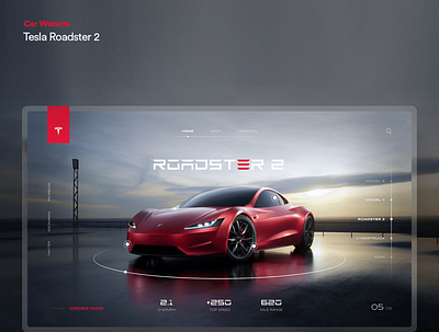 Tesla Roadster 2 3d animation branding graphic design logo motion graphics ui