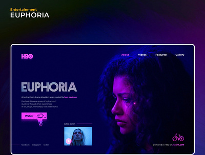 New Concept Webdesign UI design for Euphoria. 3d animation branding graphic design logo motion graphics ui