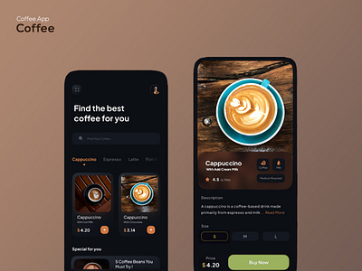 Coffee App app appdeveloper appdevelopment behance coffeeapp designideas dribbble mobiledesign uidesign uxdesign webdesignsprime
