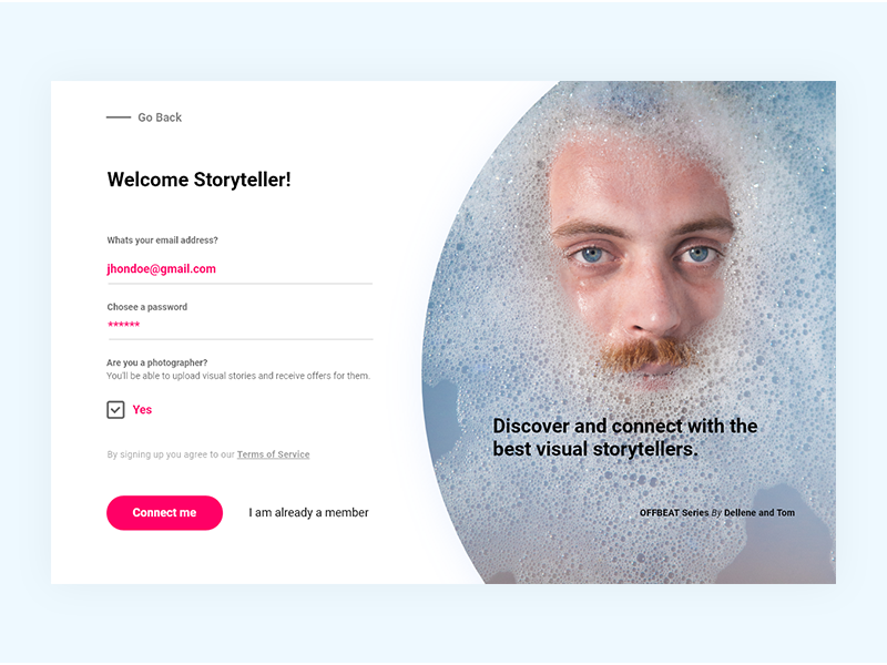 #001 Sign Up signup product challenge ux xd modal web design ui