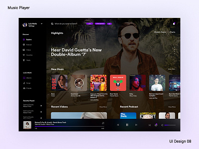 Streaming Platform brand darkui design illustration music app musicplayer player ui podcast streaming app ui uidesign xddailychallenge