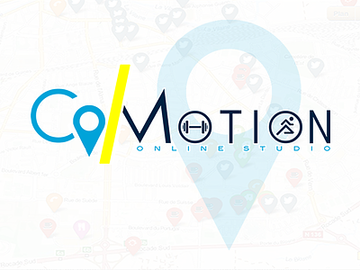 Logo for CoMotion Online Fitness Studio branding design logo markappeal marketing