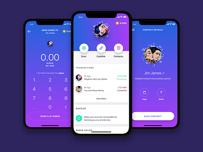 Crypto Wallet crypto currency design finance gradients ios transactions wallet
