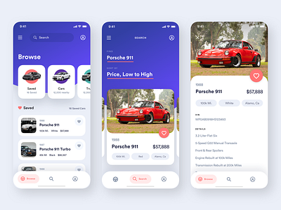Auto Marketplace app automotive car concept design interface ios minimal mobile shop vehicle