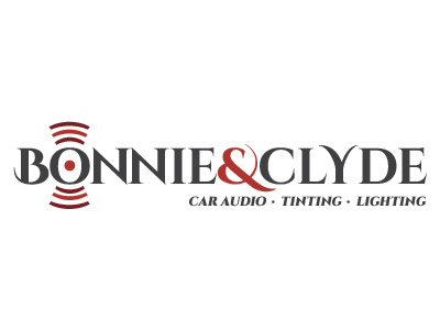 Bonnie & Clyde Car Audio Logo audio black car grey logo red