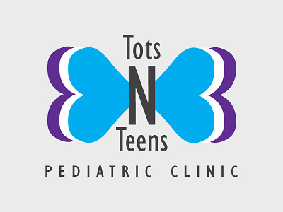 Tots N Teens Pediatric Clinic Logo blue butterfly clinic logo pediatric purple