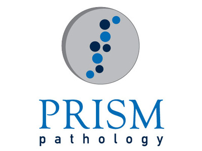 Prism Pathology Logo black blue grey logo pathology