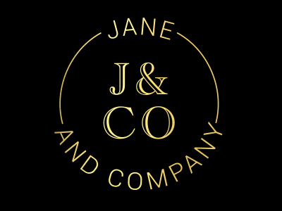 Jane & Co black gold graphic design logo design typography