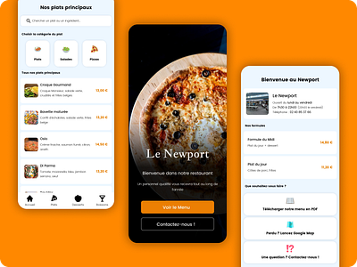 Newport Restaurant App application bravo studio design mobile mobile app restaurant ui ux