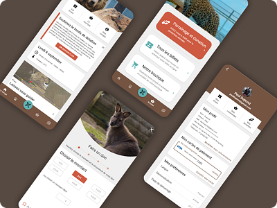 Le Refuge La Tanière, Mobile application for an animal park animal application design mobile mobile app park ui ux zoo