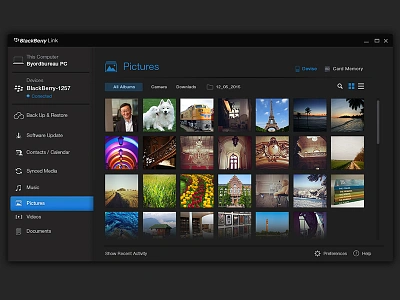 Blackberry Link 5 apps blackberry device link logo pc software ui