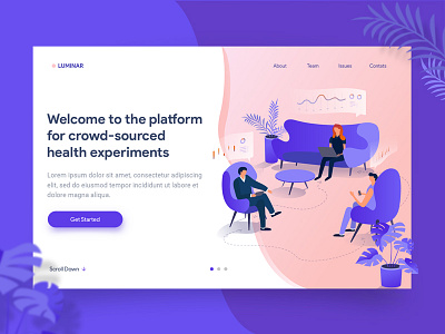 Landing page concept characters crowd sourced design experiment healthcare illustration page site vector web