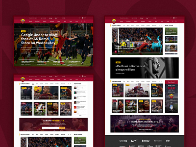 AS Roma branding design red soccer sport ui web