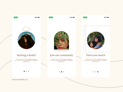 Doula Onboarding app brand design doula illustrator onboarding ui ui design uiux