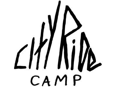 CITY RIDE Camp Logo grunge hand lettering logo simplistic vector