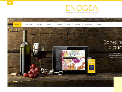 Enogea header app header ipad iphone wine wordpress yellow