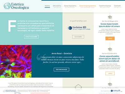 Estetica Oncologica home-page flat html5 web design wordpress