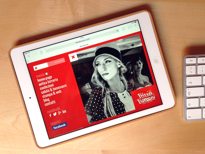 Birra Ronzani home-page iPad birra ronzani beer html5 css3 wordpress jquery ipad preview
