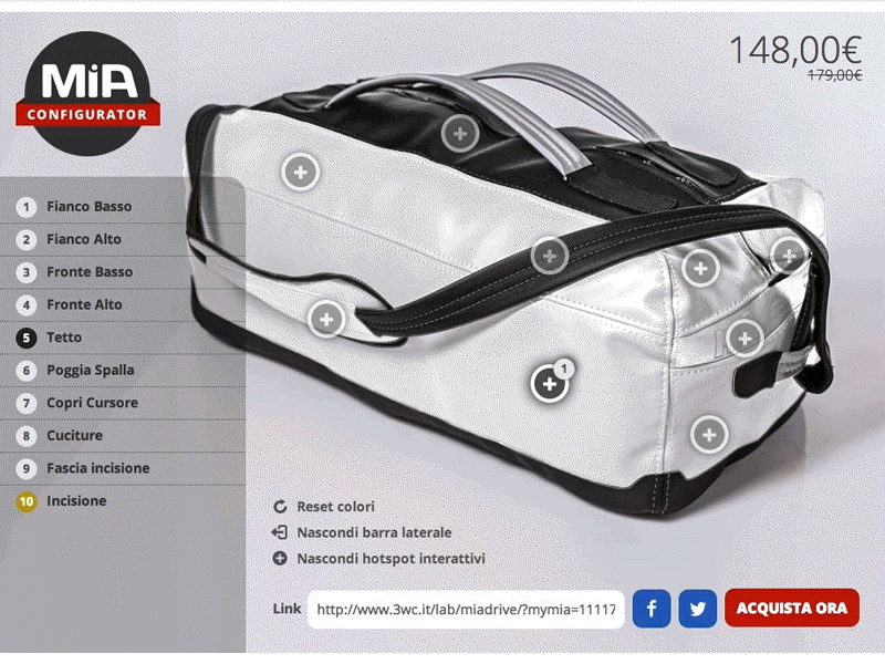 [animated] MiA Bag configurator bag configurator css3 html5 jquery