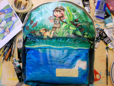 Wip - backpack acrylic backpack explorer illustration friday safari