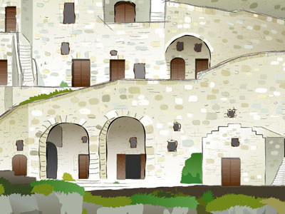 Facade of an Italian building [detail] italy vector illustration