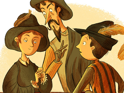 Study inspired by Caravaggio's "The Cardsharps" 16th century caravaggio children book children book illustration digital illustration historical history italy study