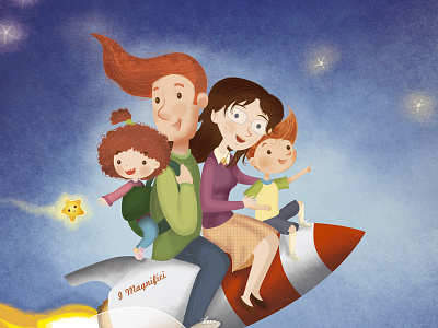 Cover for children's book childrens book figli diversi rocket sara michieli space