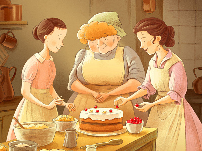 "Downton Abbey" study cake color study historical illustration illustration illustration art