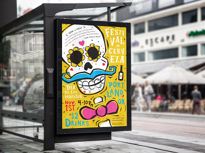 Festival De Cerveza beer art dayofthedead design hand drawn type poster posterdesign posterdesigner posters typography