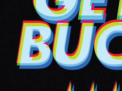 Get Buck 3d black blue bold bright brooklyn buck get getbuck lightning bolt newyork nyc overlay party red translucent vivid white yellow