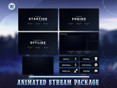 Animated Stream Package Clean/Simple animated stream package logo design overlay pre made premade stream overlay starting soon stream stream overlay stream package