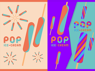 Pop Ice Cream colors cream design graphic ice illustration pop poster sweets vibrant