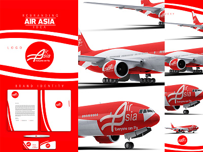 Rebranding Idea For Airasia brand fly graphic identity logo rebranding red white