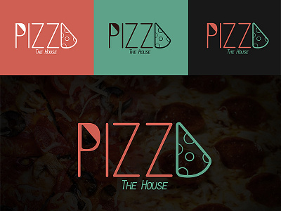 Pizza The House Logo brand branding food logo pizza