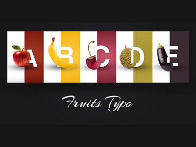 Fruits Typo alphabets design fruits graphic poster typo