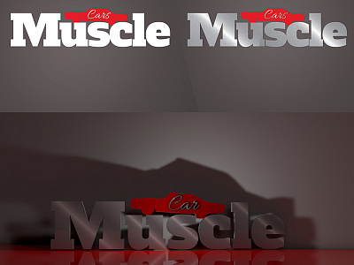 Muscle Car Logo Flat & 3D 3d branding brands car design flat logo