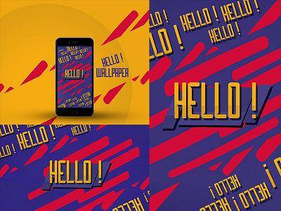 Hello Wallpaper design graphic hello purple red wallpaper yellow