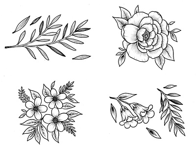 Flower Handdrawn Cliparts