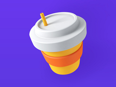 UI-3D纸杯 design icon ui