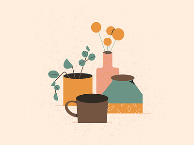 Still Life Study flat illustration illustration plants procreate