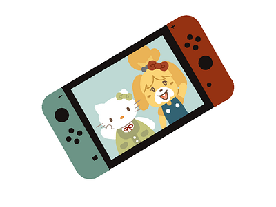 Amiibo Animal Crossing x Sanrio Switch Design amiibo animal crossing design flat illustration illustration procreate sanrio switch