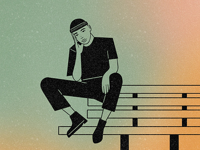 Bench Poses and Texture bench character character illustration flat illustration gradient illustration inktober procreate texture