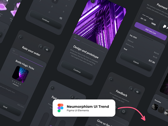 Freebie Neumorphic / Skeuomorphic Dark elements - Figma by Andrew ...