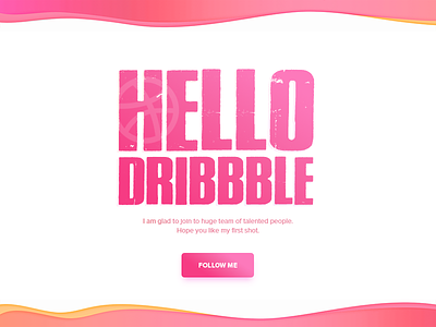 Hello Dribbble colorful debut design dribbble gradient hello illustration invitation