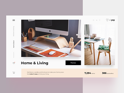 Home & Living (concept) card design interior photos service slide