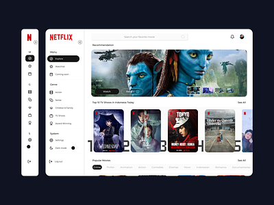 Dashboard Netflix Movie brand design designer graphic design indonesia landing page netflix ui ui ux user interface ux website
