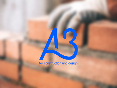A3 blocks company concrete hexagon industry letter logo symbol