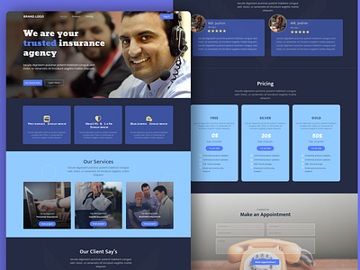 Service Agency landing page.... app branding dashbord design food market website landing page ui ux website